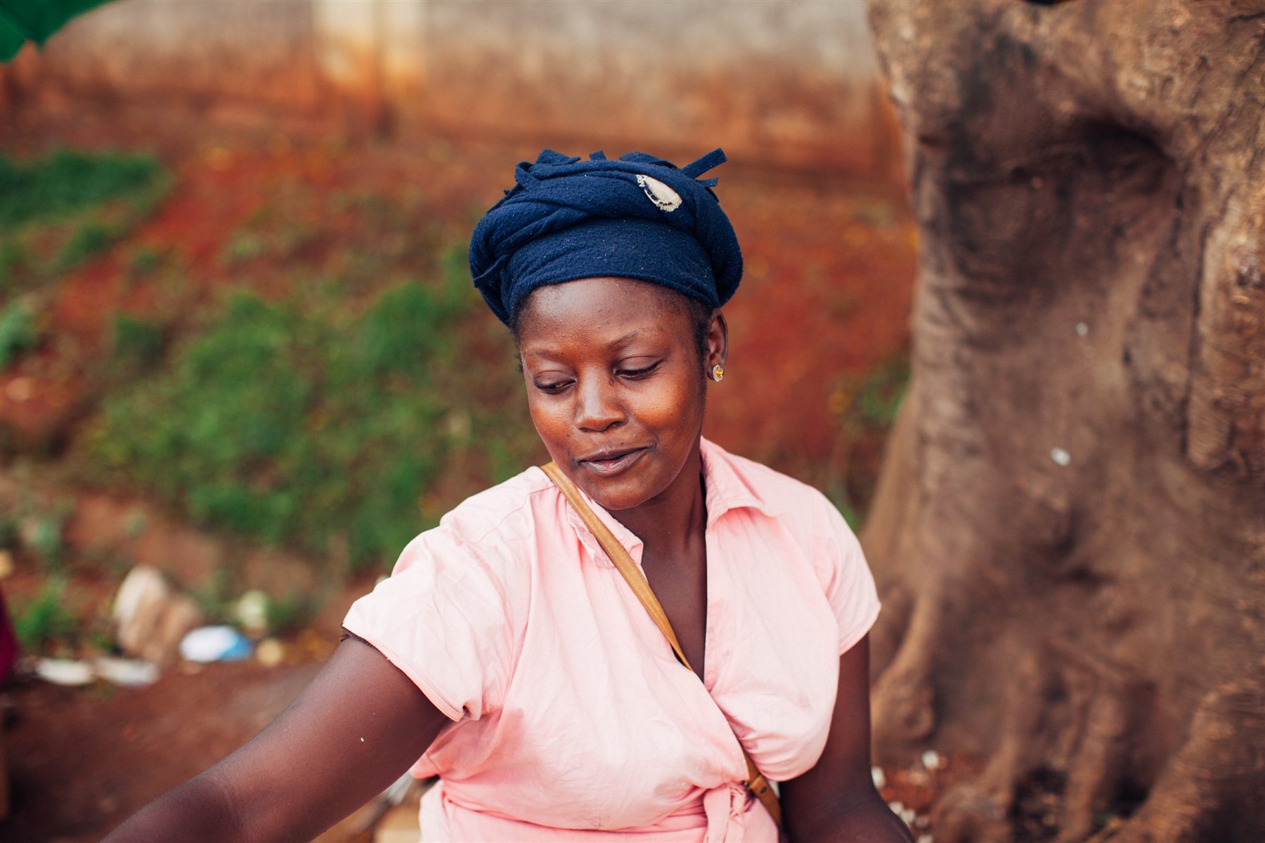 Portrait of a woman in a head wrap